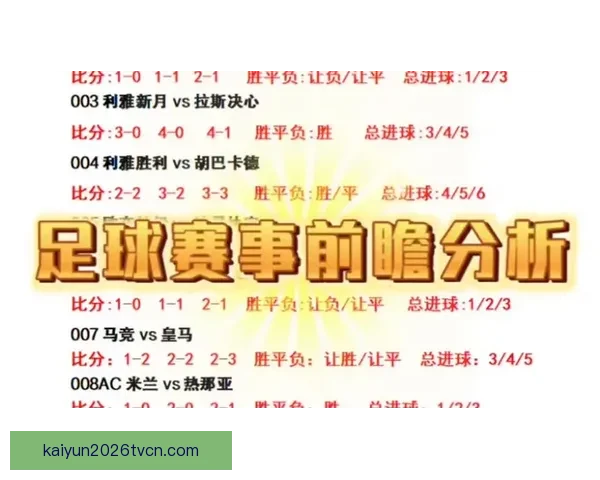 精准预测足球赛事胜负趋势独家分析今日热门竞猜推荐